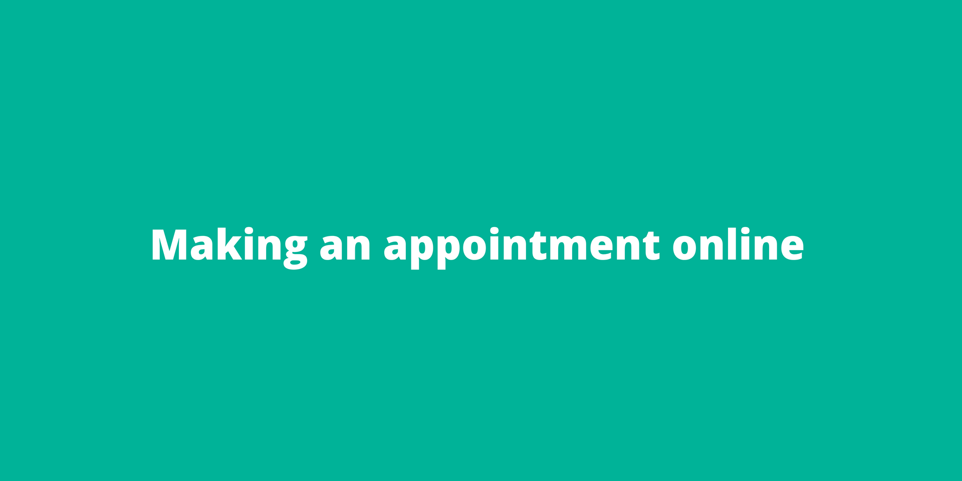 Making an online appointment